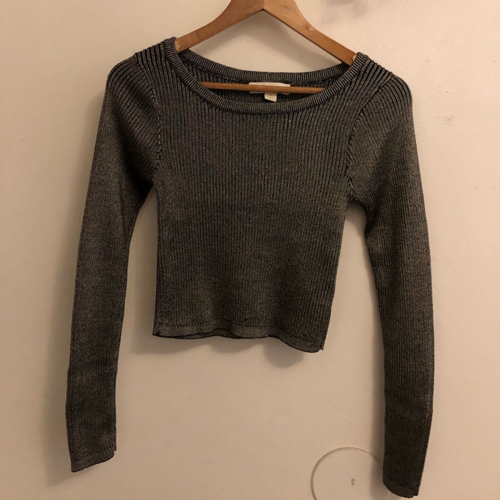 Gold metallic crop top
